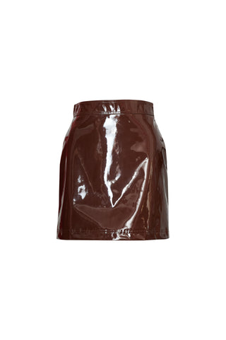 karavan clothing fashion fall winter 25 homecoming collection dorrin mini skirt brown