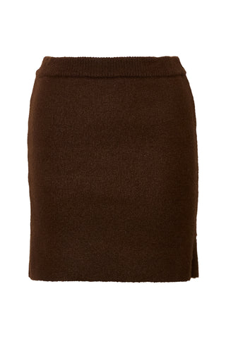 karavan clothing fashion fall winter 25 homecoming krvn collection dusty  mini knitted skirt brown