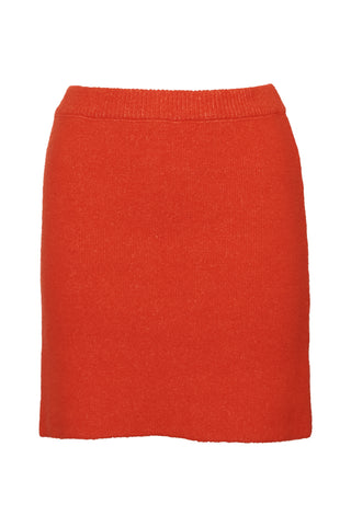 karavan clothing fashion fall winter 25 homecoming krvn collection dusty  mini knitted skirt red