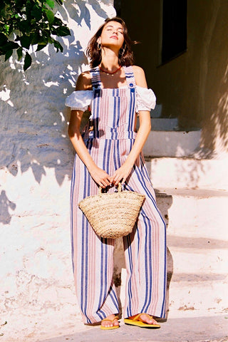 karavan clothing fashion spring summer 26 nai special issue collection beryl jumpsuit red blue ivory stripes