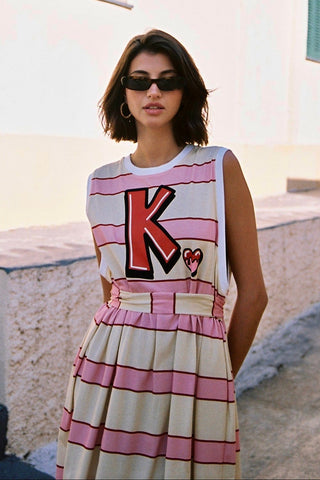karavan clothing fashion spring summer 26 nai special issue collection nadia dress yellow pink lines