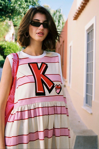 karavan clothing fashion spring summer 26 nai special issue collection nadia dress yellow pink lines