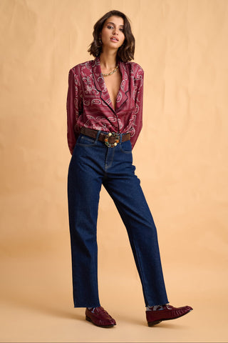 karavan clothing fashion fall winter 25 homecoming collection evelina shirt bordeaux paisley