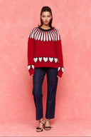 karavan fall winter 26' collection nora pullover knitted hearts red