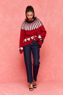 karavan fall winter 26' collection nora pullover knitted hearts red