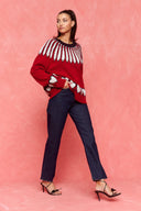 karavan fall winter 26' collection nora pullover knitted hearts red