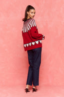karavan fall winter 26' collection nora pullover knitted hearts red