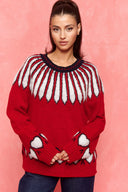 karavan fall winter 26' collection nora pullover knitted hearts red