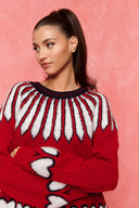 karavan fall winter 26' collection nora pullover knitted hearts red
