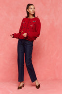 karavan fall winter 26' collection zazil knitted cardigan red
