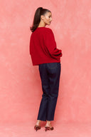 karavan fall winter 26' collection zazil knitted cardigan red