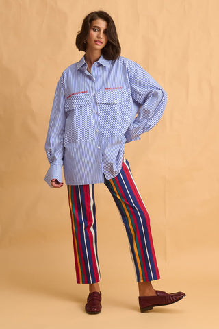 karavan clothing fashion fall winter 25 homecoming collection anastazia trousers multicolor stripes