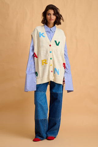 karavan clothing fashion fall winter 25 homecoming collection kimberly knitted vest ivory