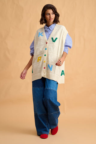 karavan clothing fashion fall winter 25 homecoming collection kimberly knitted vest ivory