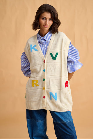 karavan clothing fashion fall winter 25 homecoming collection kimberly knitted vest ivory