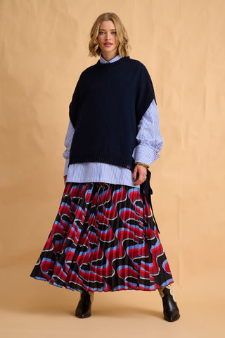 karavan clothing fashion fall winter 25 homecoming collection maxime knitted vest blue