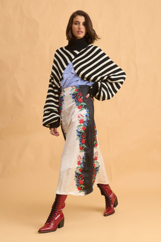 karavan clothing fashion fall winter 25 homecoming collection clover skirt ivory pixel floral