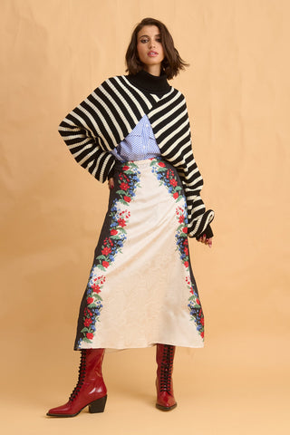 karavan clothing fashion fall winter 25 homecoming collection clover skirt ivory pixel floral