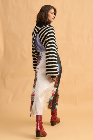 karavan clothing fashion fall winter 25 homecoming collection nancy knitted shrug black white stripes