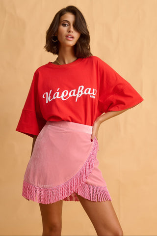 karavan clothing fashion fall winter 25 homecoming collection emily tee red