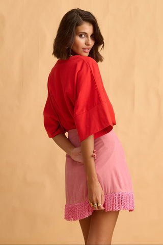 karavan clothing fashion fall winter 25 homecoming collection emily tee red