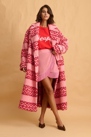 karavan clothing fashion fall winter 25 homecoming collection loris coat pink red