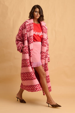 karavan clothing fashion fall winter 25 homecoming collection loris coat pink red