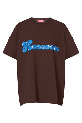 karavan clothing fashion fall winter 25 homecoming collection blake tee brown logo