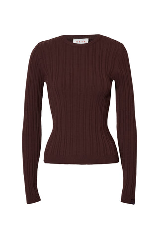karavan clothing fashion fall winter 25 homecoming krvn collection enola knitted top brown