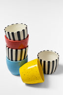 karavan planet fall winter 26' collection espresso set red black white stripes ceramic
