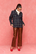karavan fall winter 26' collection scotlyn blazer checked blue green