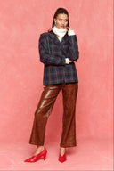 karavan fall winter 26' collection scotlyn blazer checked blue green