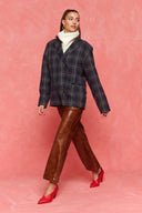 karavan fall winter 26' collection scotlyn blazer checked blue green