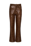 karavan fall winter 26' collection esther faux leather trousers tabac brown