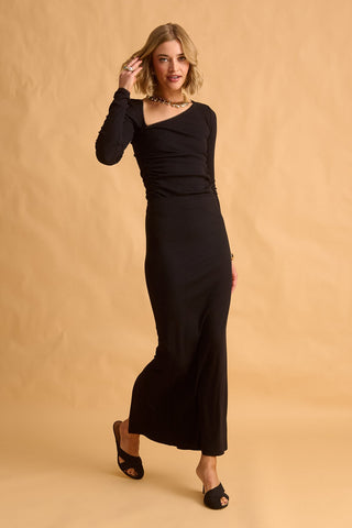 karavan clothing fashion fall winter 25 homecoming krvn collection eva skirt black