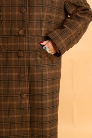 karavan clothing fashion fall winter 25 homecoming collection lupe coat checked brown