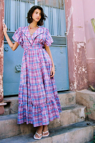 karavan clothing fashion spring summer 26 nai special issue collection anged dress purple checked