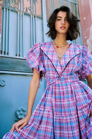 karavan clothing fashion spring summer 26 nai special issue collection anged dress purple checked