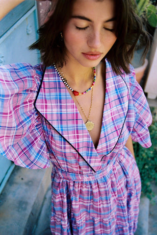 karavan clothing fashion spring summer 26 nai special issue collection anged dress purple checked