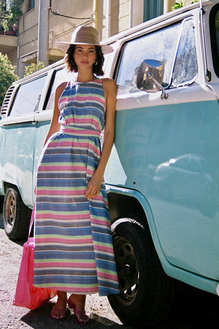 karavan clothing fashion spring summer 26 nai special issue collection cyrus dress multicolor lines