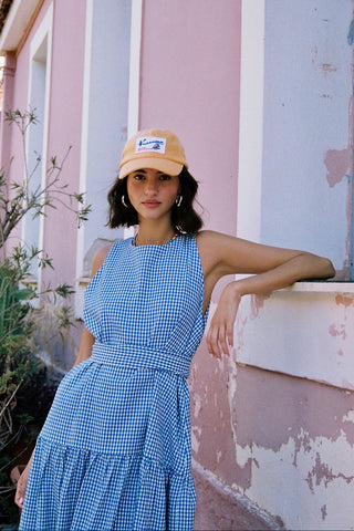 karavan clothing fashion spring summer 26 nai special issue collection olive dress checked blue