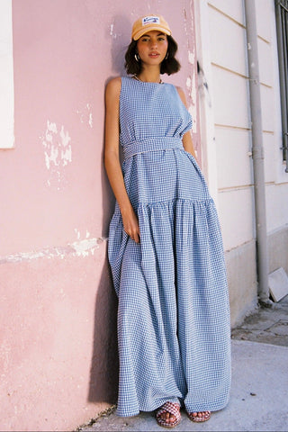 karavan clothing fashion spring summer 26 nai special issue collection olive dress checked blue