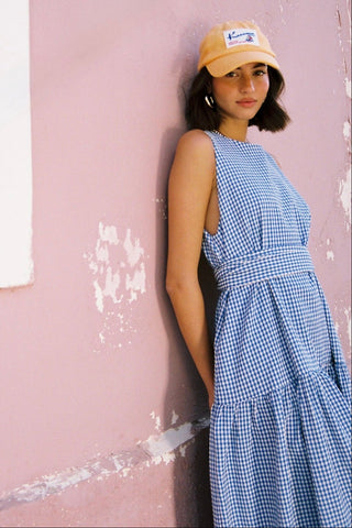 karavan clothing fashion spring summer 26 nai special issue collection olive dress checked blue