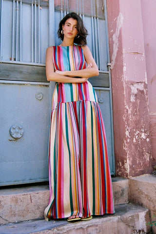 karavan clothing fashion spring summer 26 nai special issue collection olivia dress multicolor stripes