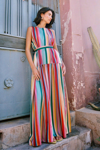 karavan clothing fashion spring summer 26 nai special issue collection olivia dress multicolor stripes