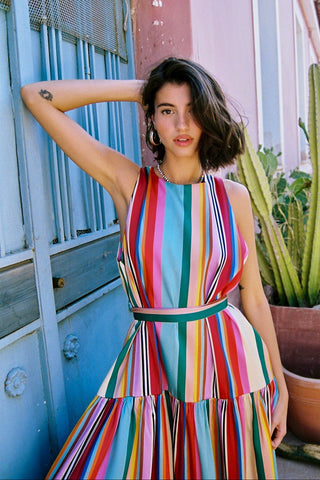 karavan clothing fashion spring summer 26 nai special issue collection olivia dress multicolor stripes