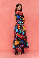 karavan fall winter 26' collection gabriella dress multicolor shapes
