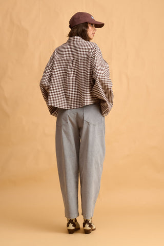 karavan clothing fashion fall winter 25 homecoming collection gaia shirt brown checked