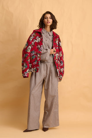 karavan clothing fashion fall winter 25 homecoming collection gaia shirt brown checked