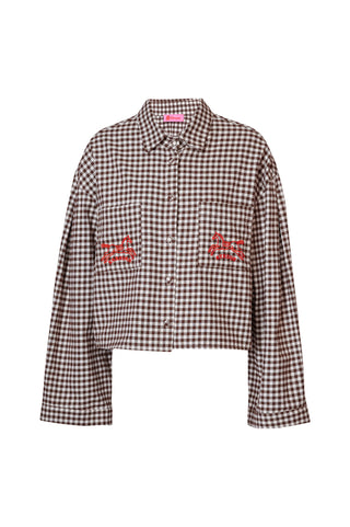 karavan clothing fashion fall winter 25 homecoming collection gaia shirt brown checked
